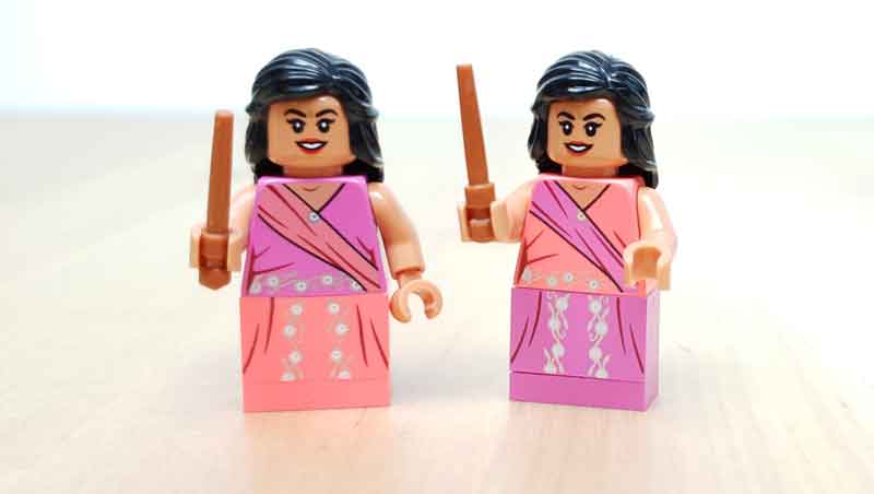 Padma Patil & Parvati Patil Minifiguren im Weihnachtskleid
