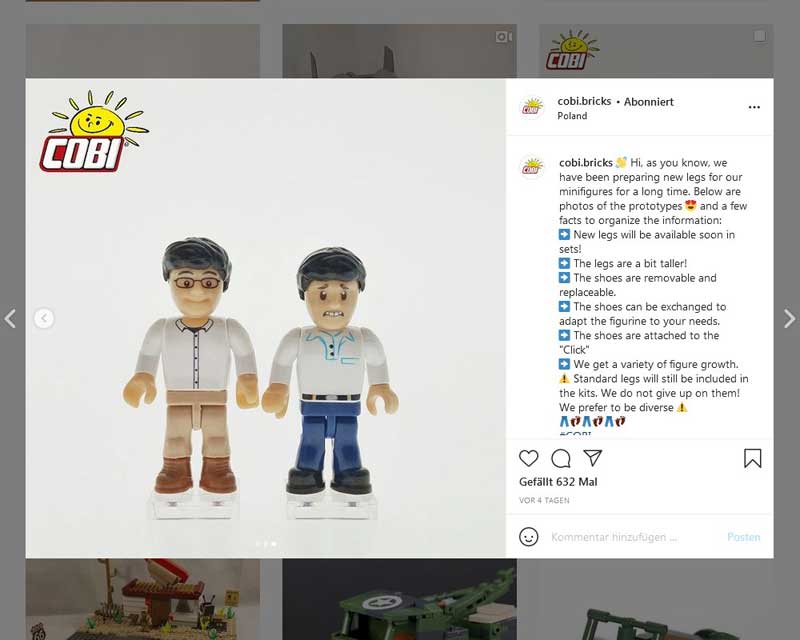 COBI Minifiguren alte und neue Beine