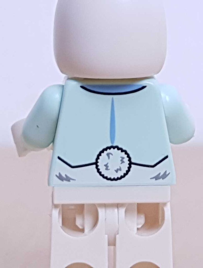 Osterhase Minifigur Rückenansicht mit Puschelprint