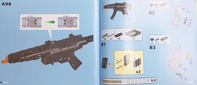 CADA Rifle Bauanleitung aufgeklappt