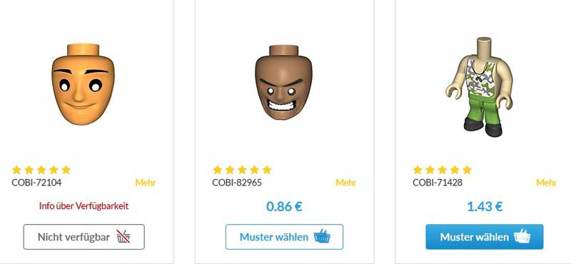 COBi Onlineshop verschiedene Minifiguren zum Auswählen