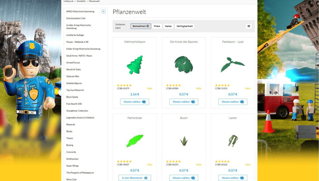 COBI Onlineshop Screenshot