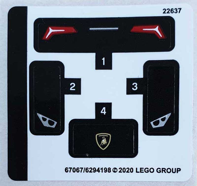 LEGO® Lamborghini Hurácan Stickerbogen