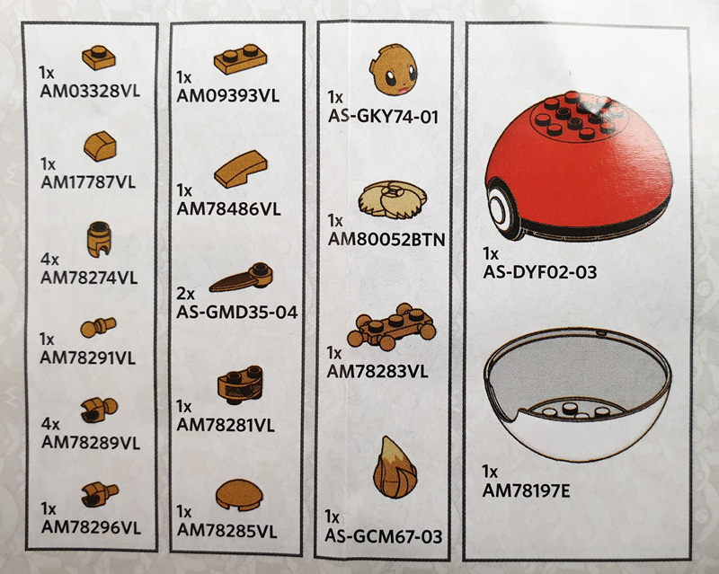 Teileliste für Evoli