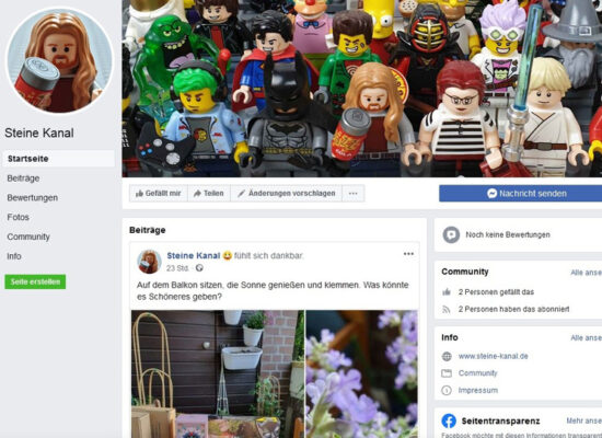 In eigener Sache: Steine Kanal bei Facebook