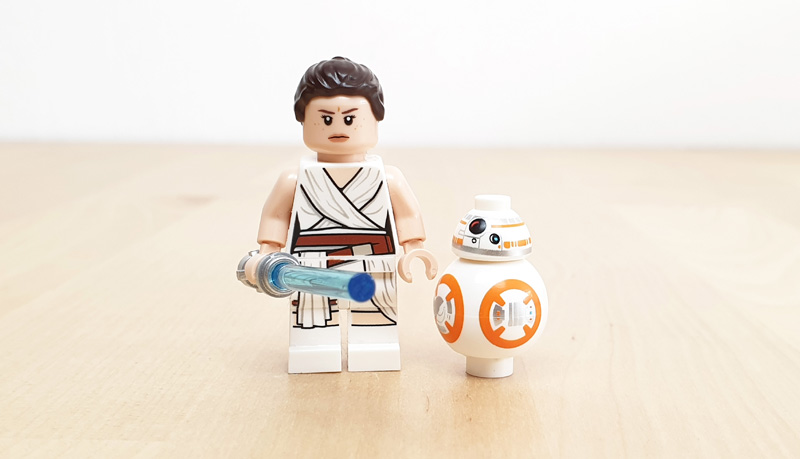 Rey Minifigur und BB-8 Figur