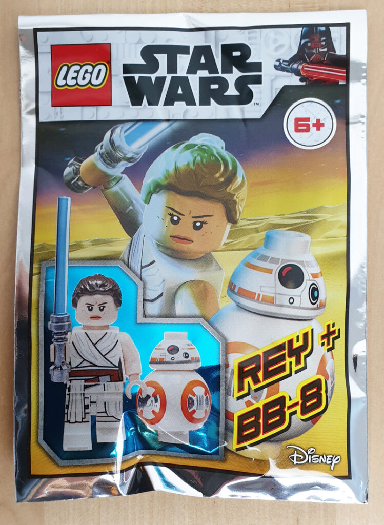 Polybag mit Minifigur von Rey und BB-8