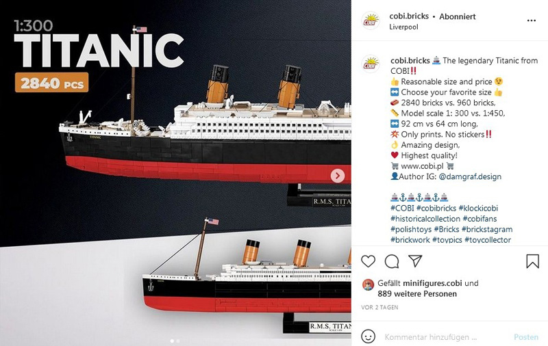 COBI Titanic, kleiner aber auch günstiger als die LEGO-Variante