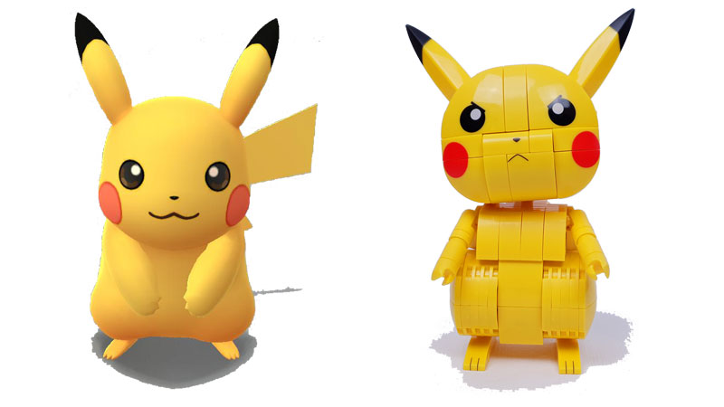 Pikachu im Vergleich: Pokémon GO und Mega Construx