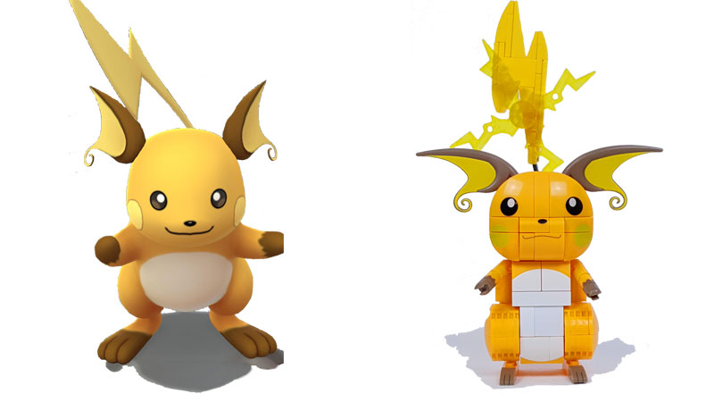 Raichu im Vergleich: Pokémon GO und Mega Construx