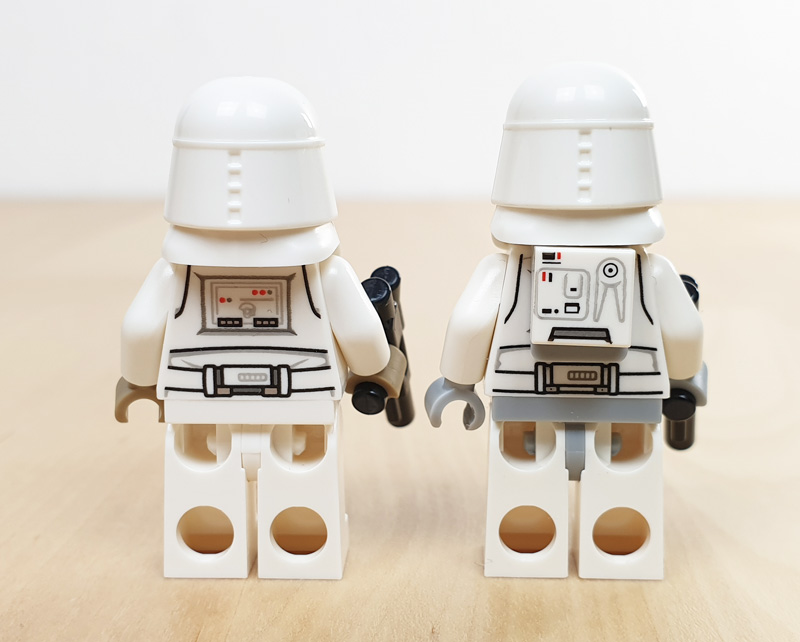 Snowtrooper Minifigur neue und alte Version - Rückenansicht