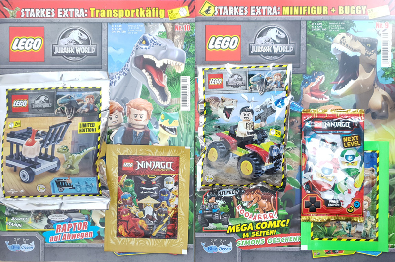 LEGO® Jurassic World™ Magazin Nr. 9 & 10 mit Vic Hoskins Minifigur und Dino-Spielset