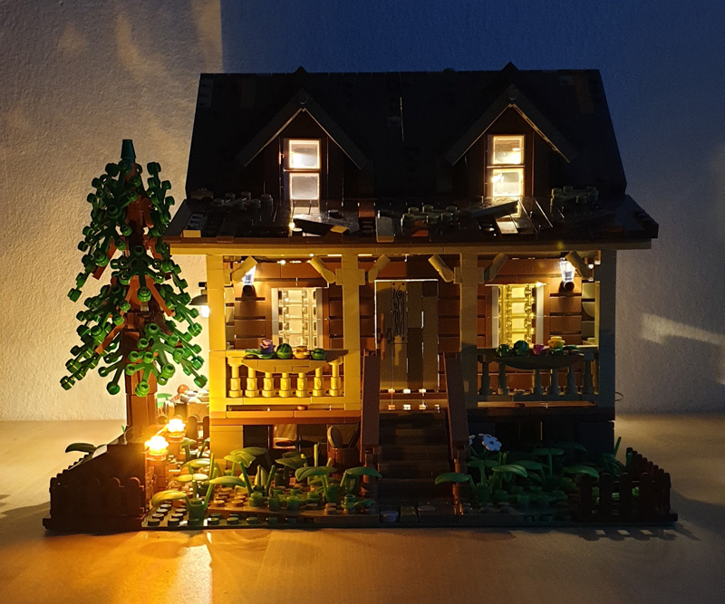 Beleuchtete Waldhütte - schöne Deko für die Wohnung