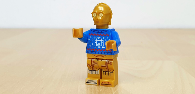 C-3PO mit Weihnachtspullover von R2D2 Türchen 9 LEGO Star Wars Adventskalender 2022