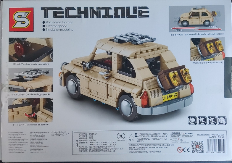 Sembo Technique Kleinwagen 8100 Verpackung Rückseite 