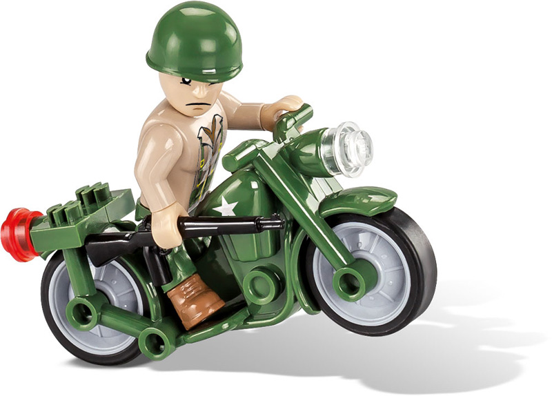 COBI Company of Heroes 3 3042 US Air Support Center Minifigur auf Motorrad