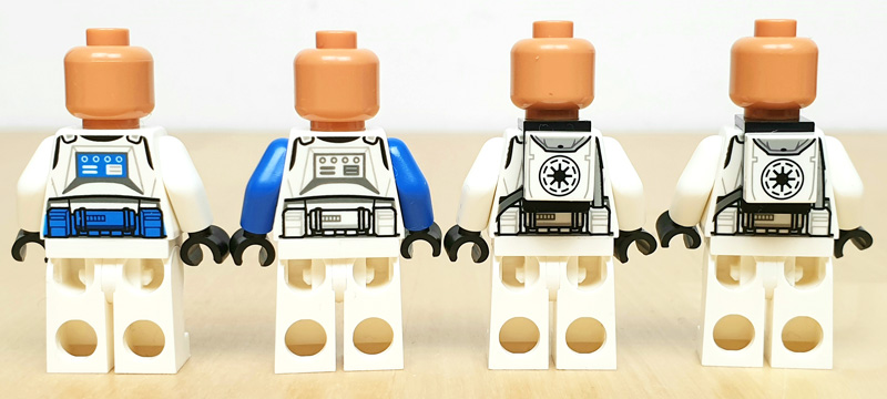LEGO Star Wars 501st Clone Troopers Battle Pack 75345 Minifiguren ohne Helm Rückseite
