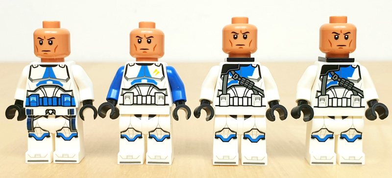 LEGO Star Wars 501st Clone Troopers Battle Pack 75345 Minifiguren ohne Helm Vorderseite