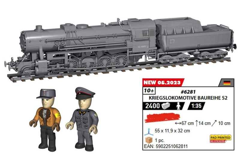 COBI Kriegslokomotive 6281 mit zwei Figuren