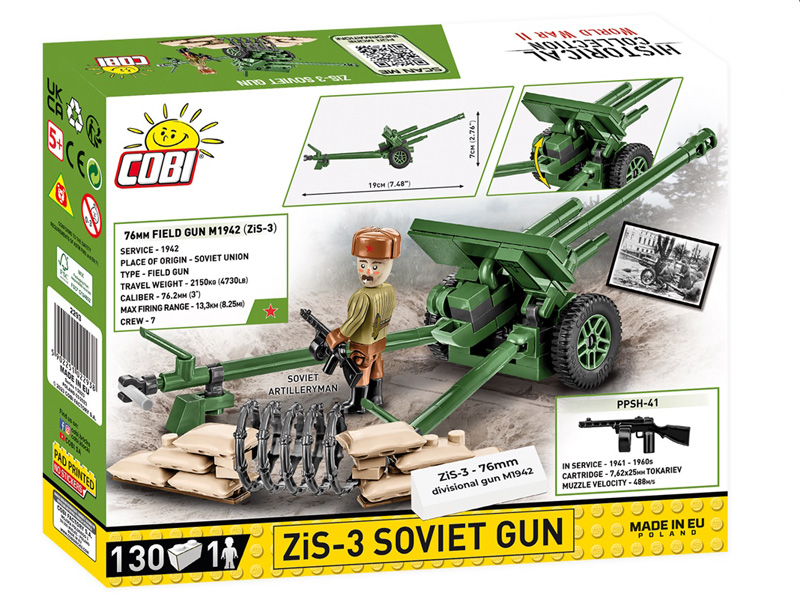 COBI Zis-3 Soviet-Gun 2293 Box Rückseite