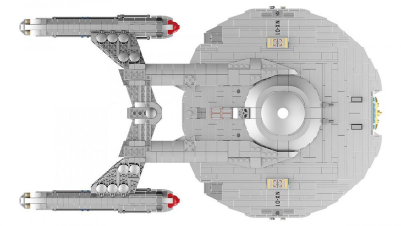 BlueBrixx Star Trek Displaymodell Enterprise NX-01 Set 105437 Unterseite