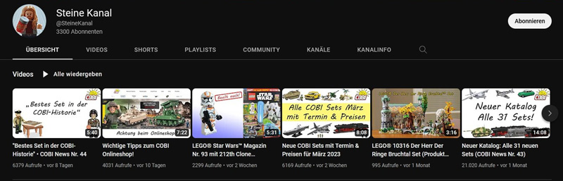 Steine Kanal Blog Jubiläum YouTube Kanal