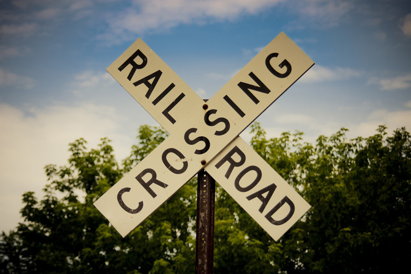 BlueBrixx Zubehör für die Eisenbahn Bahnübergang