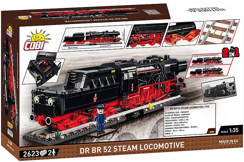 COBI 6280 DR BR 52 Steam Locomotive Executive Edition Packung Rückseite Schräg