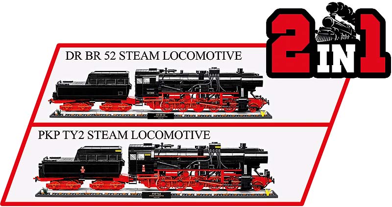 COBI 6280 DR BR 52 Steam Locomotive Executive Edition Aufbaubare Versionen