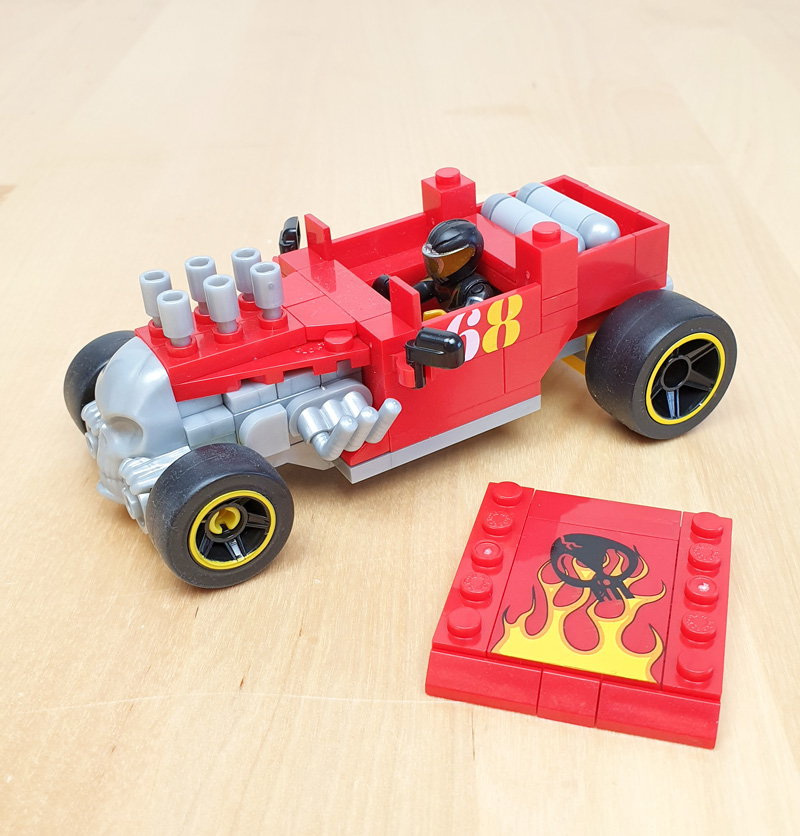 Construx Hot Wheels Bone Shaker Pilot im Auto abnehmbares Dach