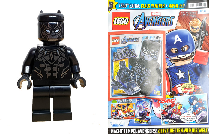 LEGO Avengers Magazin 16/2023 mit Black Panther Minifigur Titelbild