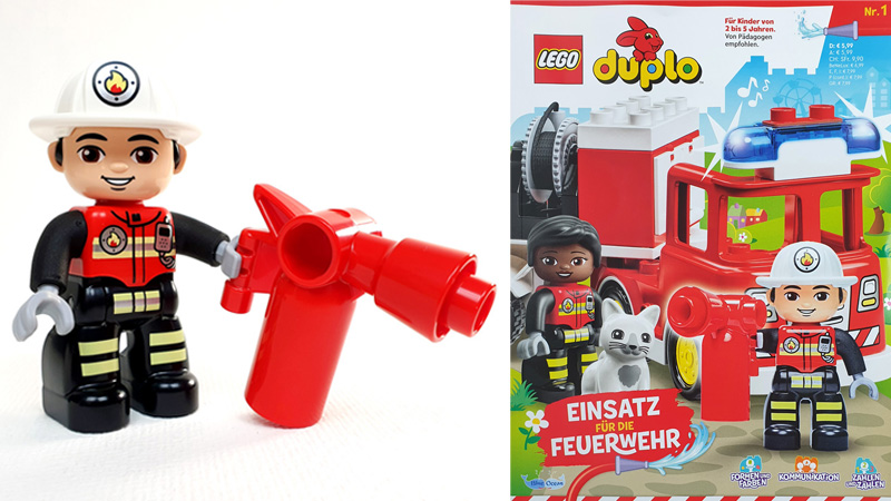 LEGO Duplo Heft Nr. 1/2023 mit Feuerwehrmann Florian Titel
