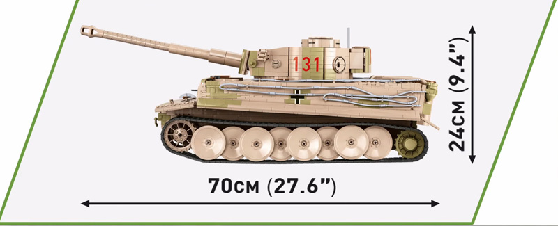 COBI 2801 Tiger 131 Maße des Modells