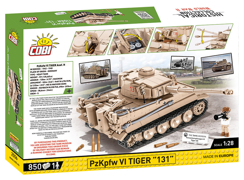 COBI Panzerkampfwagen VI Tiger 131 2556 Box Rückseite