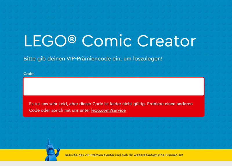 LEGO Star Wars Comic Code funktioniert nicht