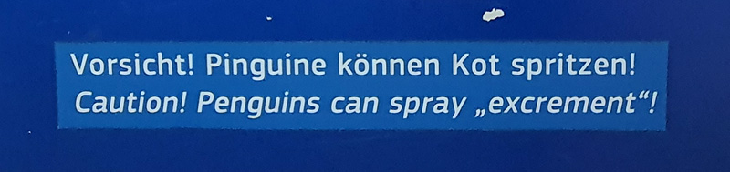 Steine Kanal unterwegs Tierpark Hagenbeck Warnschild Pinguine