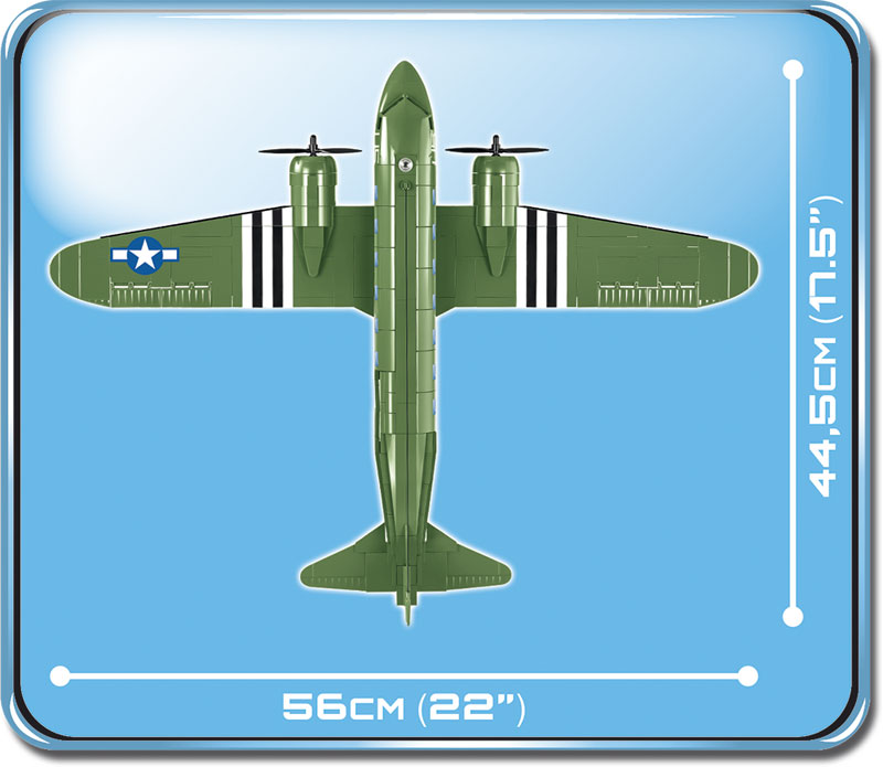 COBI Douglas C-47 Skytrain Draufsicht und Maße