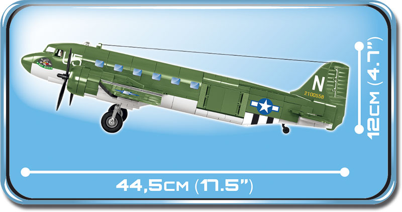 COBI Douglas C-47 Skytrain Dakota 5701 Seitenansicht und Maße