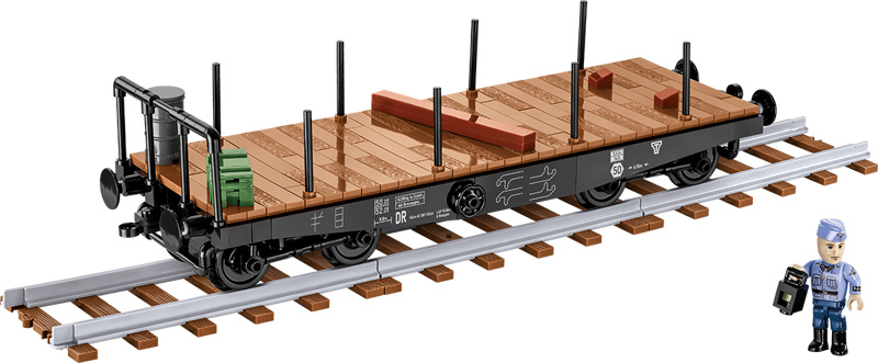 COBI Schwerer Plattformwagen Typ SSYS 6284 Vorderansicht mit Minifigur