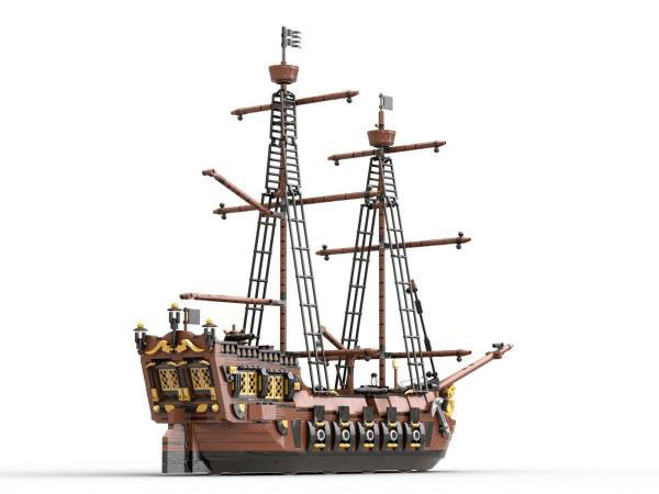 BlueBrixx Pirateninsel Brigantine 105328 Set ohne Segel