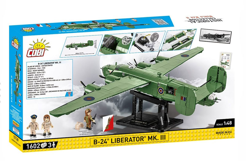 COBI 48 B-24 Liberator MK III 5738 Limited Edition Box Rückseite