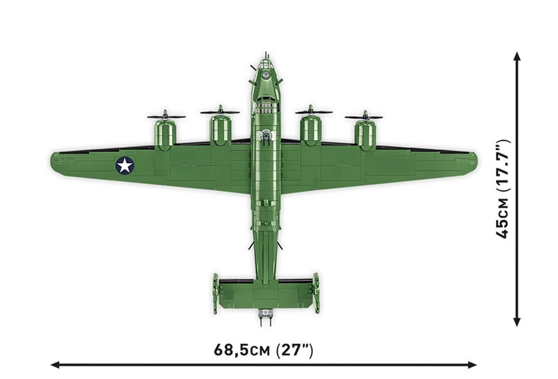 COBI 5739 Consolidated B-24D Liberator Maße Draufsicht