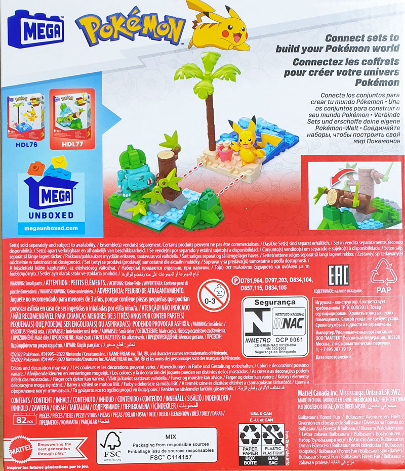 MEGA Pokémon Bisasams Waldabenteuer HDL77 Box Rückseite