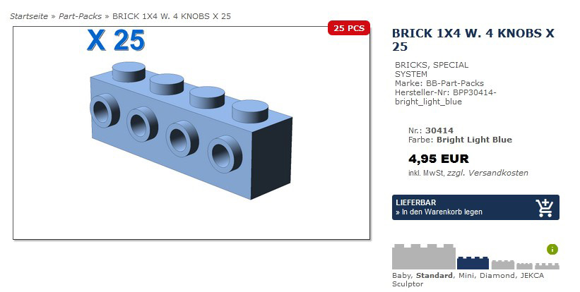 BlueBrixx FAQ Einzelteile Auswahl