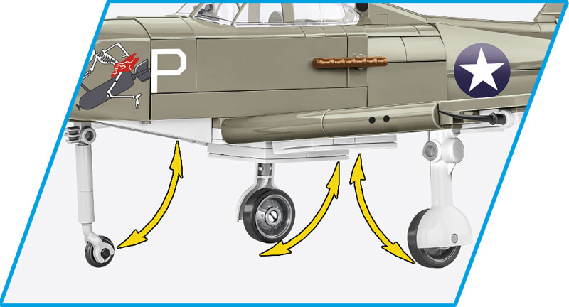 COBI 48 Bell P-39D Airacobra 5746 Detail Fahrwerk