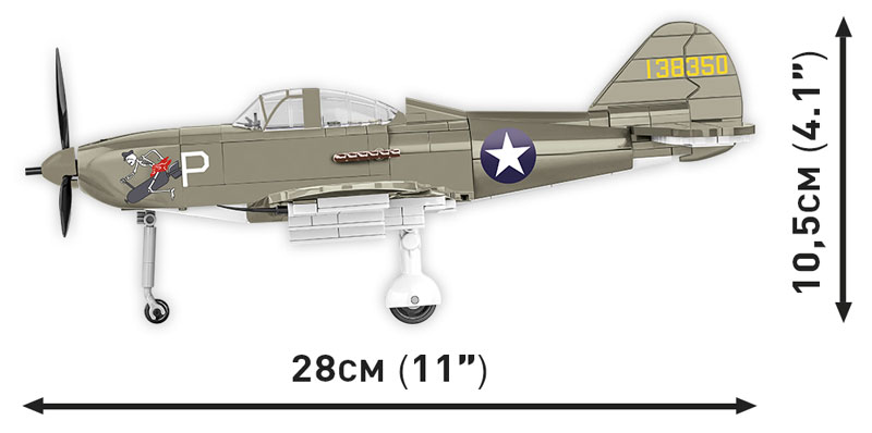 COBI 48 Bell P-39D Airacobra 5746 Seitenansicht Maße