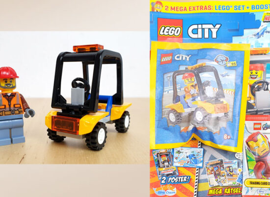 LEGO® City Heft Nr. 54 (2023) mit Gepäckfahrzeug und Timo Tasche Minifigur