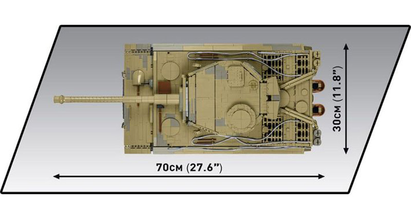 COBI 2801 Tiger 131 Räder Maße Draufsicht