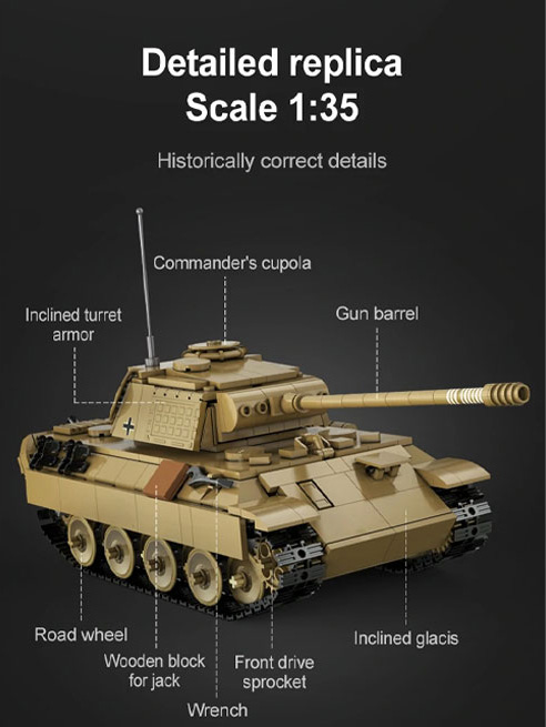 CaDA Panther Tank C61073W Set Details