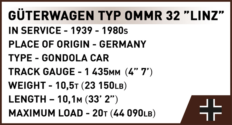 COBI Güterwagen Ommr 32 Linz 6285 technische Details